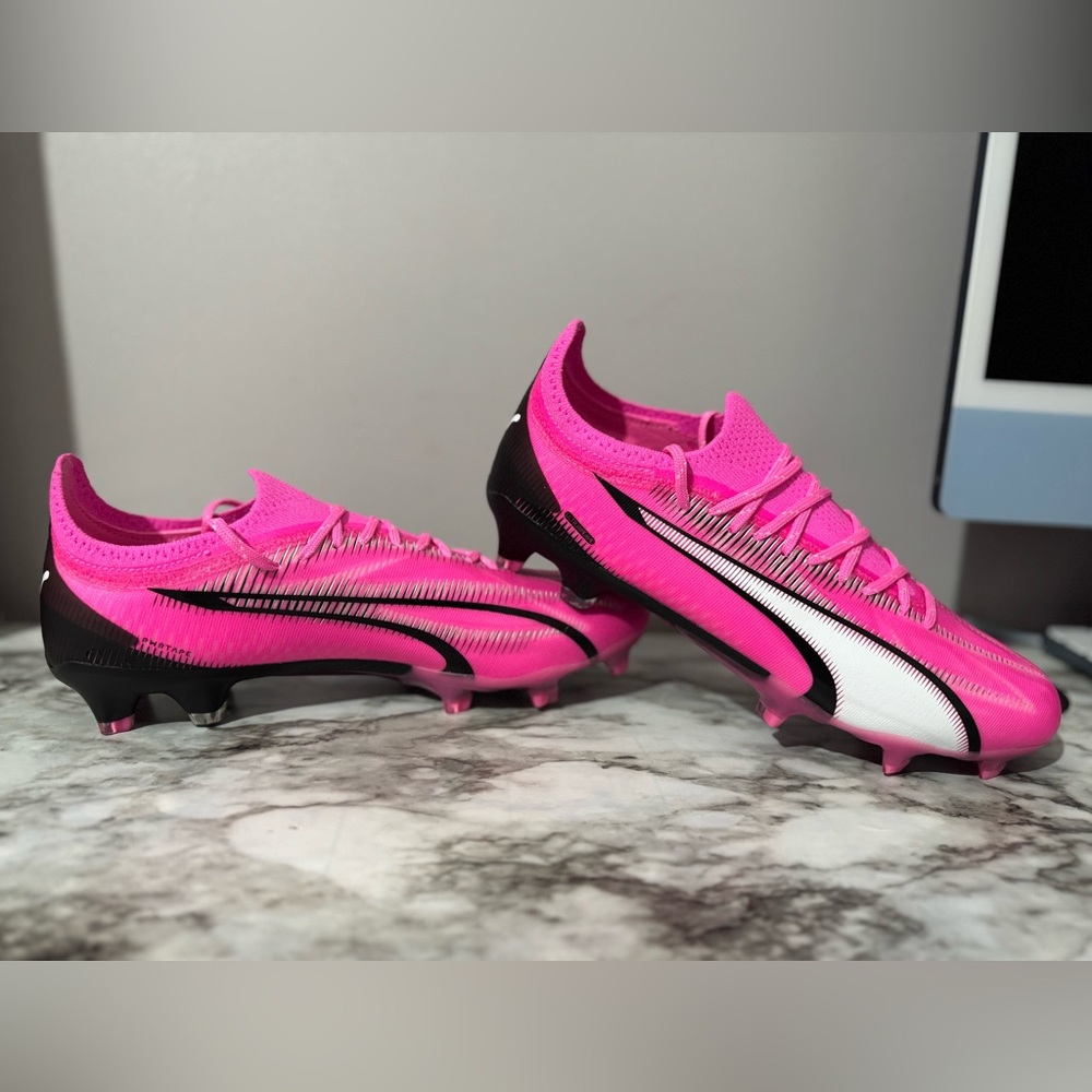 Puma Ultra Ultimate AG/FG Soccer Cleats Poison Pink White 107744-01 Men Size 7